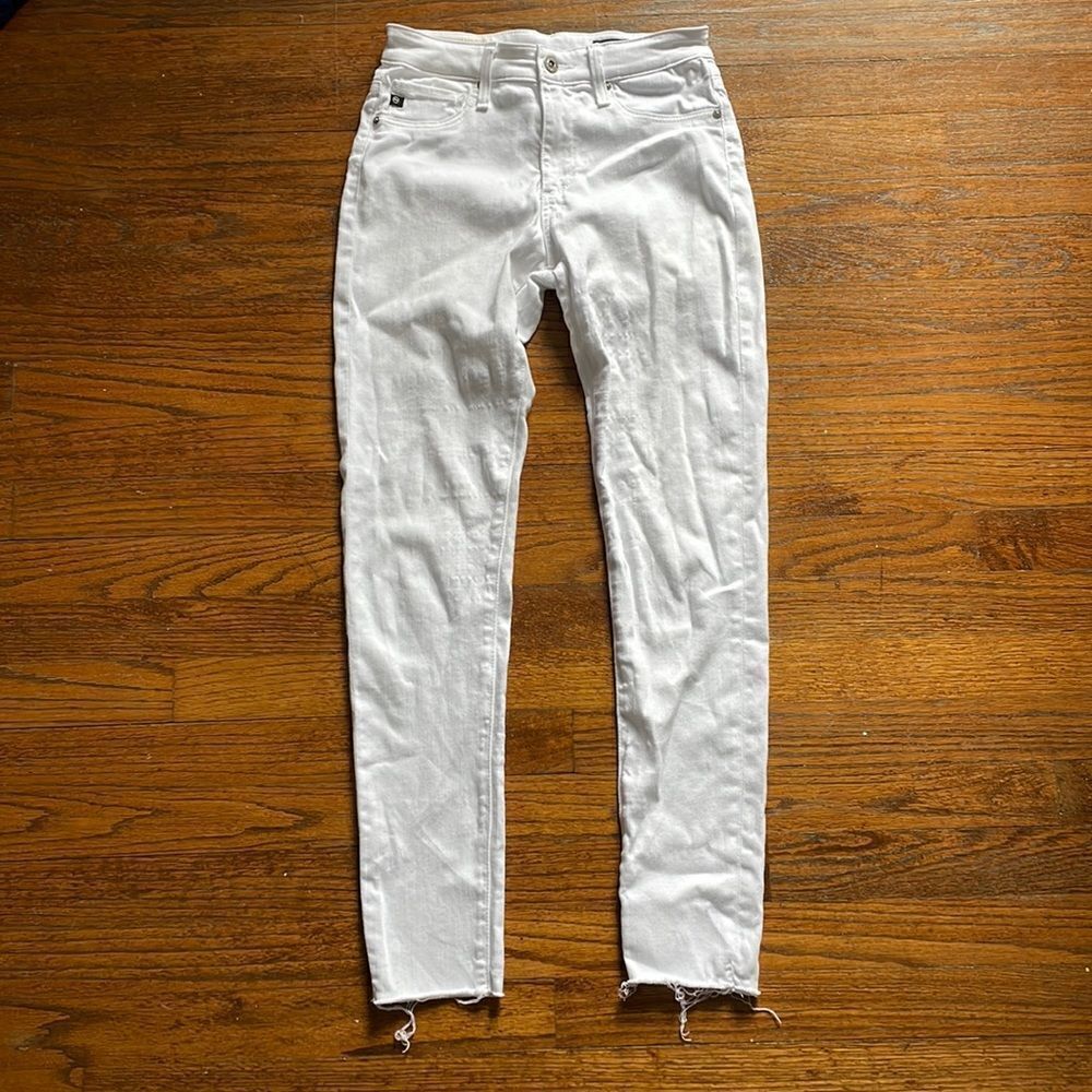 AG Adriano Goldschmied The Farrah Skinny Ankle White High Rise Skinny Ankle Jean